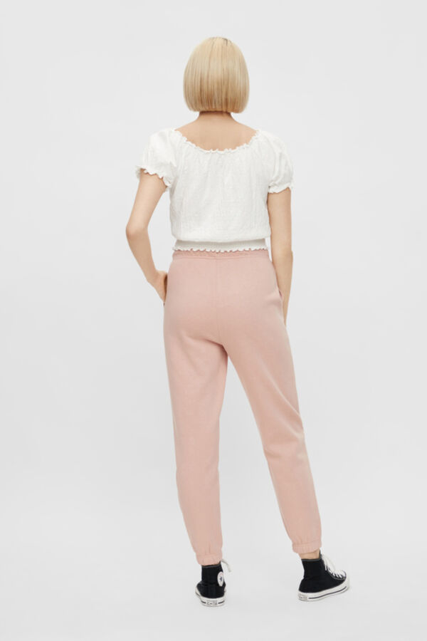 Pieces Pantal&oacute;n jogger felpa rosa