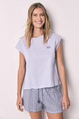 Women'secret Lila pamučna kratka pidžama sa printom Ljubičasta