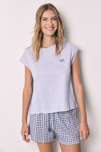 Women'secret Lila pamučna kratka pidžama sa printom