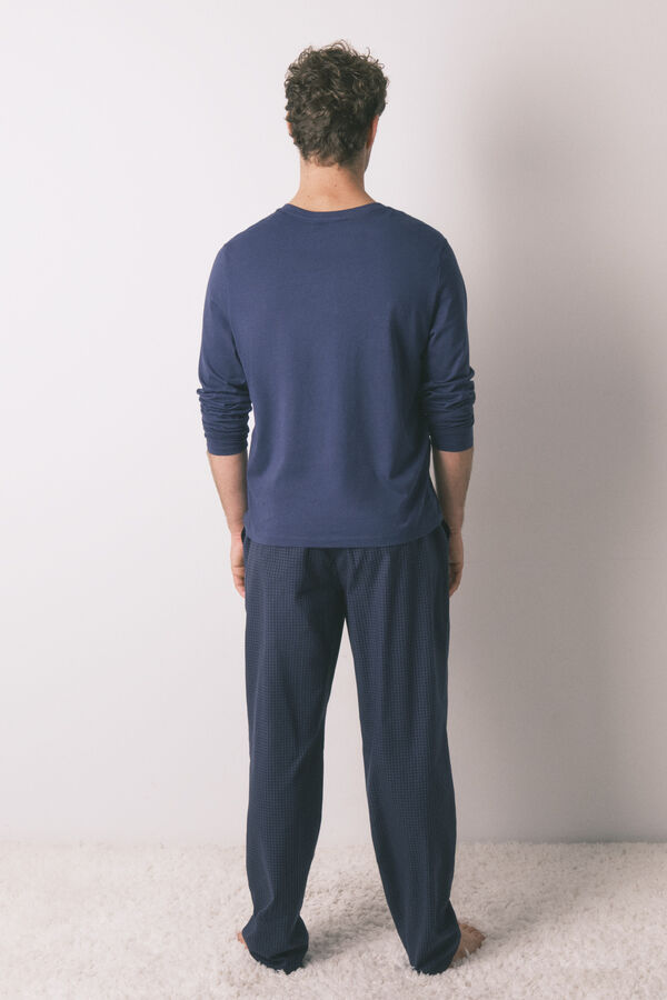 Women'secret Mu&scaron;ka duga pidžama, 100% pamuk, plava karirana Plava