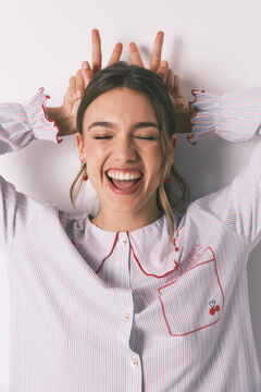 Women'secret Pamučna duga pidžama sa Piter Pan kragnom