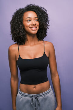 HI&BYE Top relleno seamless negro