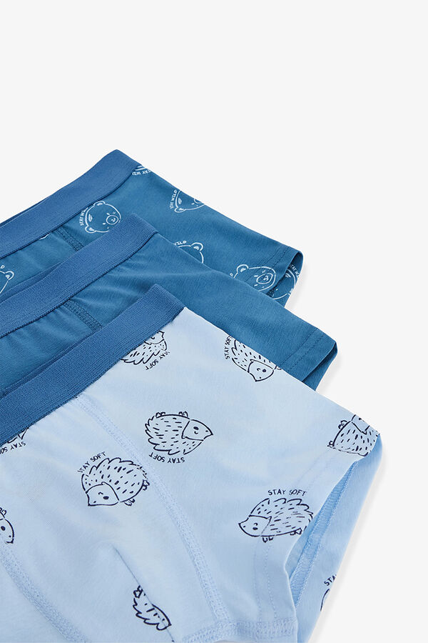 Penti 3 boxers de algod&atilde;o com estampado de ouri&ccedil;o para meninos estampado