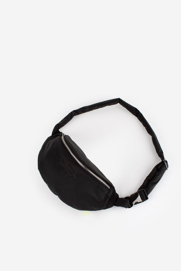 Victoria Victoria Things Metallic Nylon bum bag Pack Bag with Exterior embroidered black