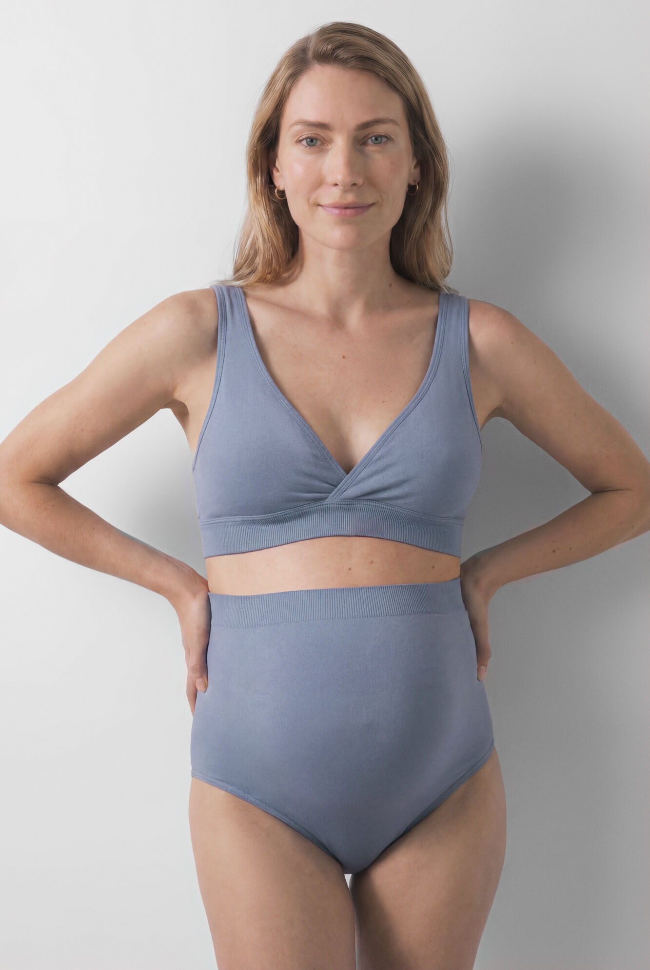 Women'secret Cueca alta maternity azul