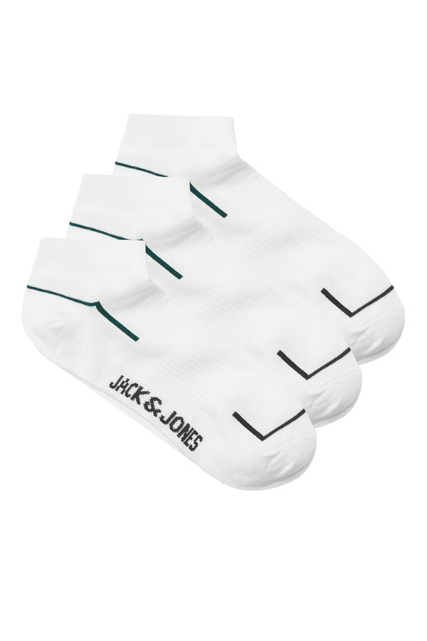 Jack & Jones Pack 3 meias soquete de t&eacute;nis branco