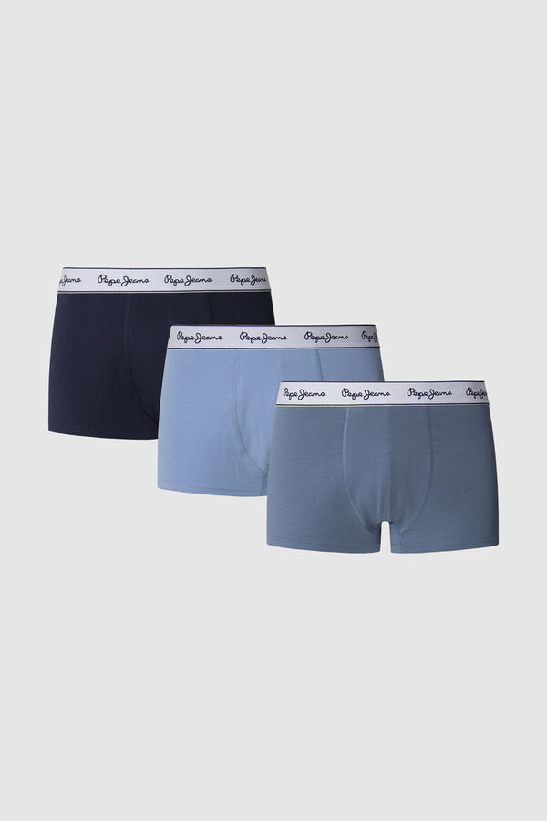 Pepe Jeans Pack of 3 plain boxers with logo  blue