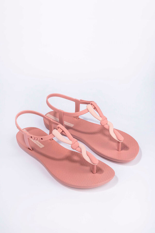 Ipanema Sandalia con tira en T y nudo rosa