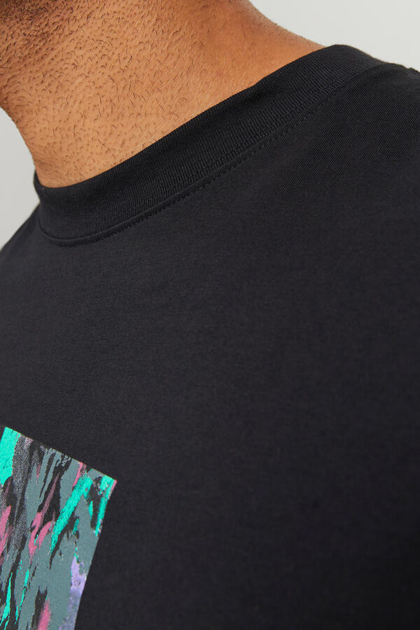 Jack & Jones Camiseta manga corta print logo algod&oacute;n org&aacute;nico  black