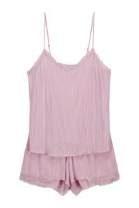 Women'secret Pijama corto canal&eacute; tacto suave rosa