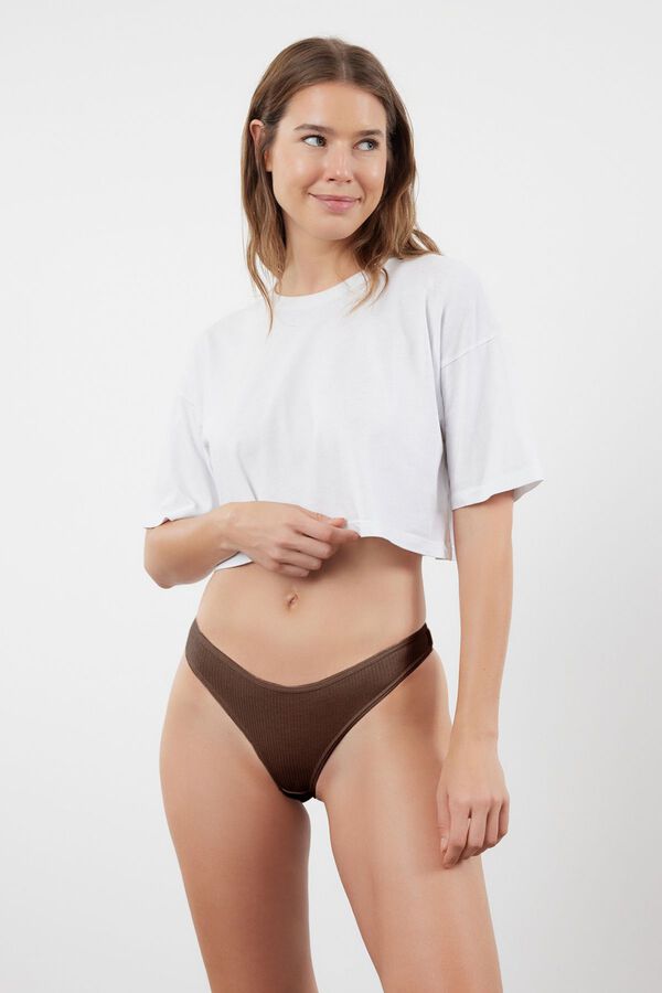 Trendyol Pack de 5 tangas canal&eacute; estampado