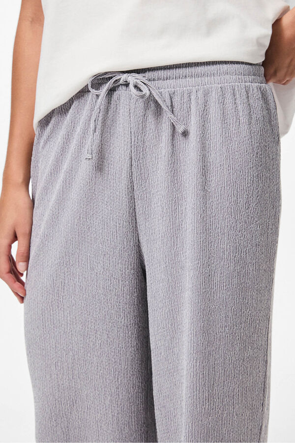 Pieces Calça esvoaçantes cinzento