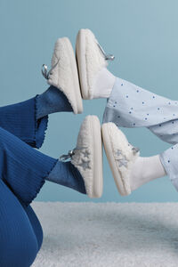 HI&BYE Bele sobne papuče od ovčije kože