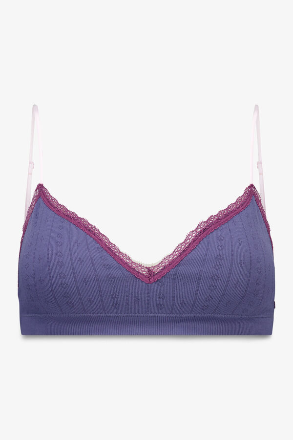 HI&BYE Plavi bes&scaron;ovni poentel grudnjak  Plava