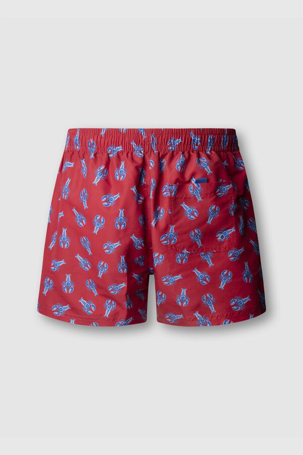 Pepe Jeans Ba&ntilde;ador regular cord&oacute;n print langostas rojo
