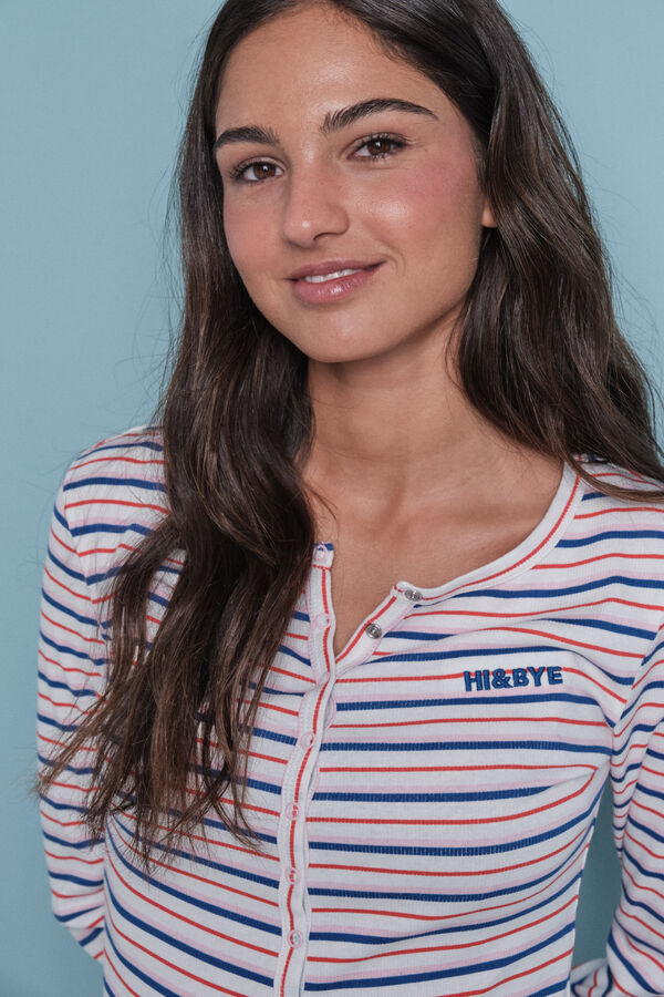 HI&BYE Kratki kombinezon od 100% pamuka sa raznobojni pruge Print
