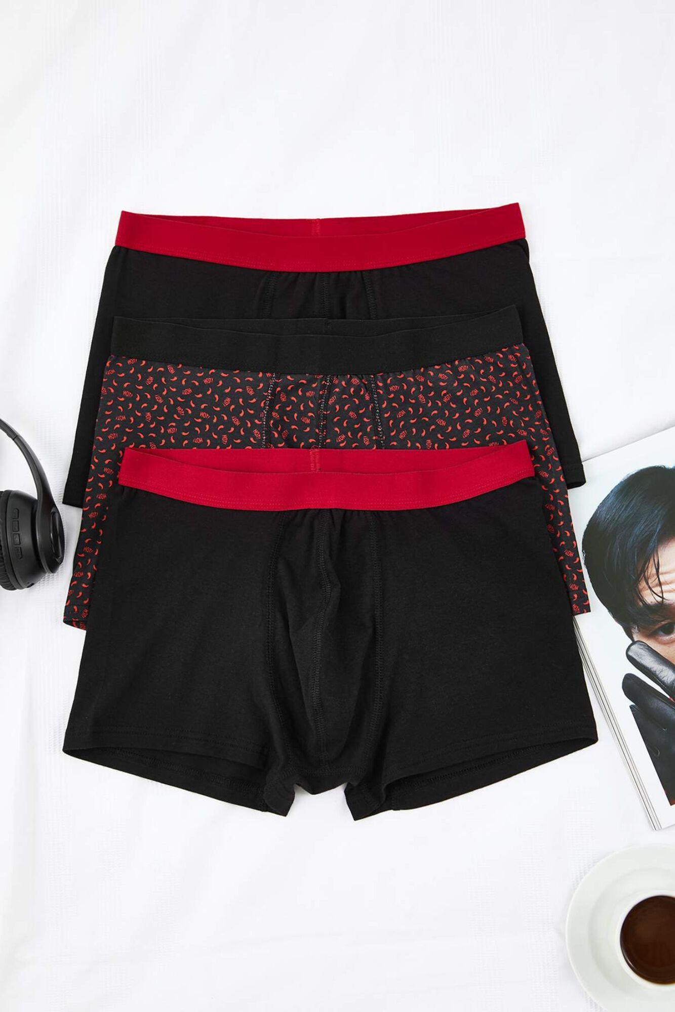 Trendyol Pack 3 boxers lisos de algod&oacute;n