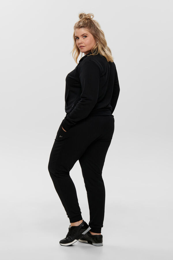 Only Play Curvy Sudadera talla grande con cremallera cuello alto negro