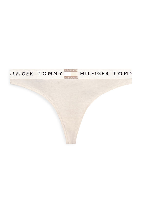 Tommy Hilfiger Tanga algod&oacute;n con bandera al tono beige