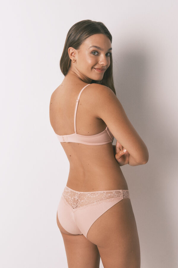 Women'secret Klasična ružičaste čipka gaće Roze