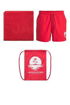 Jack & Jones Pack ba&ntilde;ador con accesorios rojo