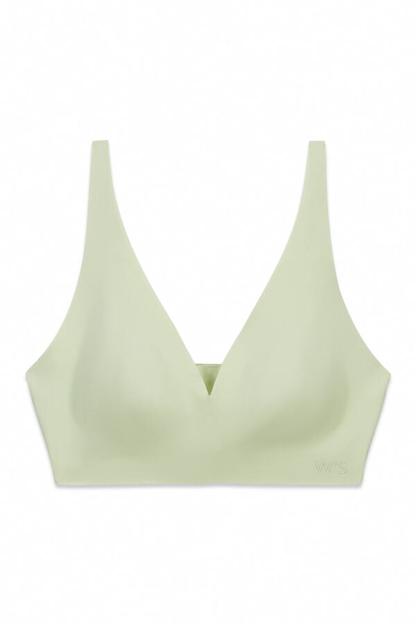 Women'secret Green plain clean cut halterneck top green