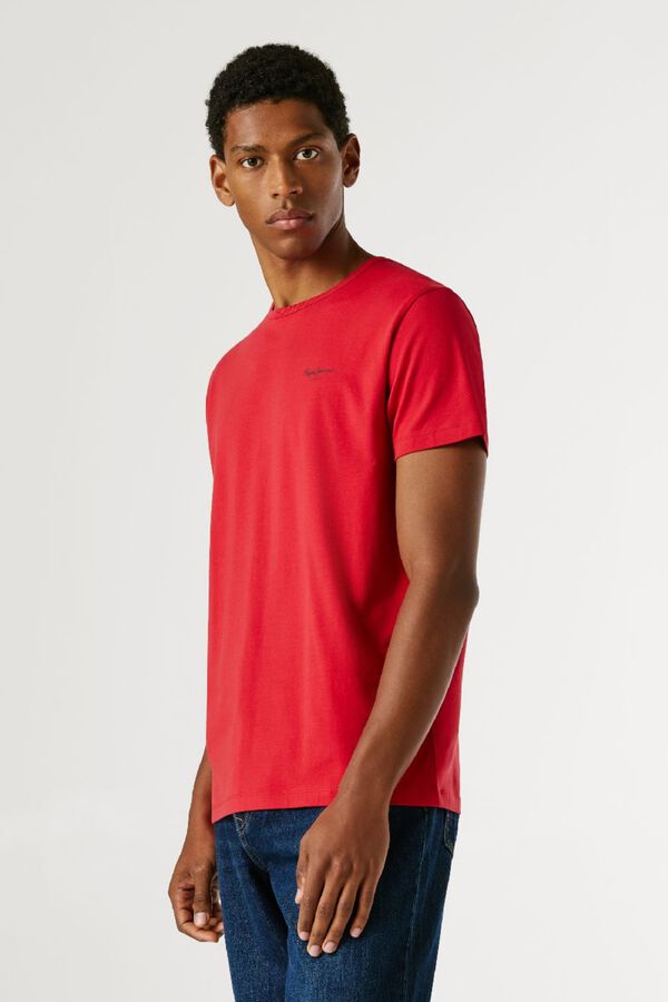 Pepe Jeans Camiseta b&aacute;sica manga corta logo rojo
