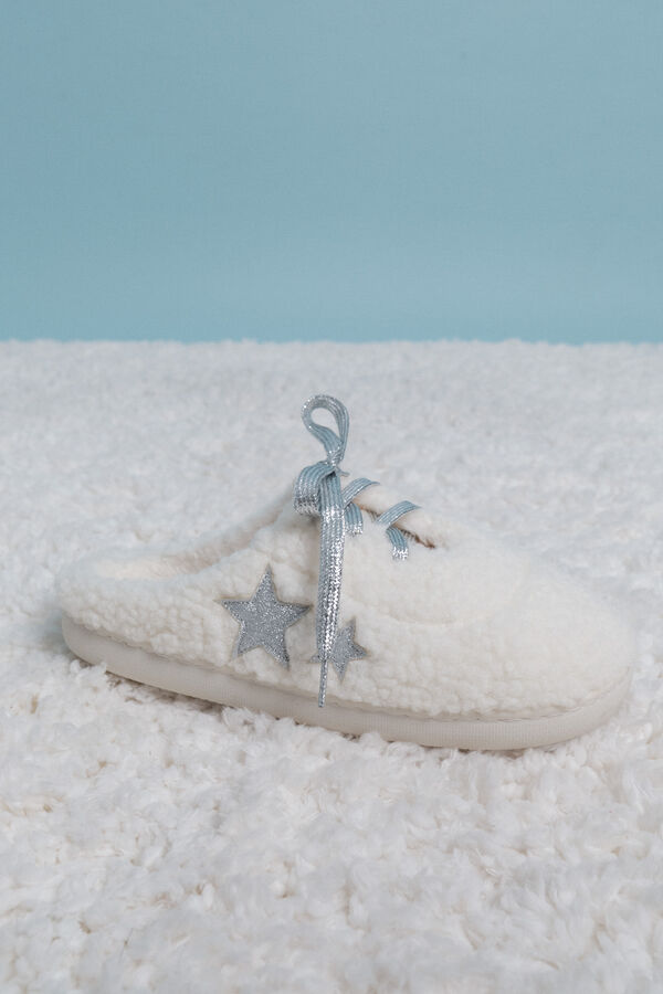 HI&BYE Bele sobne papuče od ovčije kože Bež