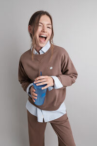 HI&BYE Obična braon flis duks 