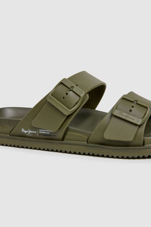 Pepe Jeans Sandalia doble tira militar kaki