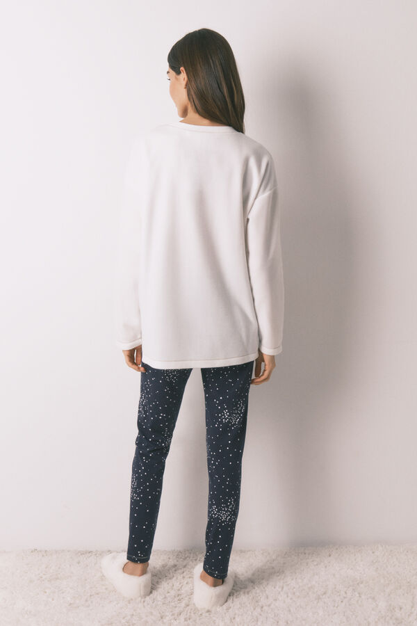 Women'secret Duga pidžama od flisa sa printom "Hogwarts" Bež