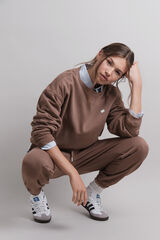 HI&BYE Smeđe pamučne pli&scaron;ane jogger pantalone  Braon