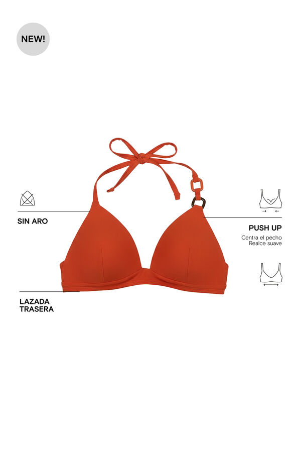 Women'secret Narandžasti trouglasti top bikini sa fiksnom korpom Narandžasta