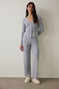 Penti Conjunto de pijama de manga larga con cuello en V y efecto térmico Dahlia.