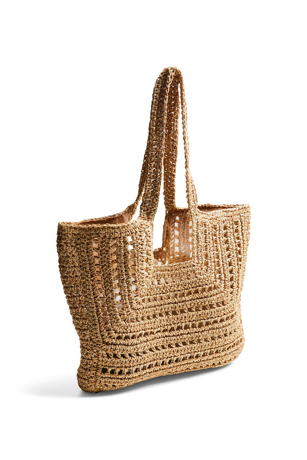 Pieces Bolso tote tejido paja verde