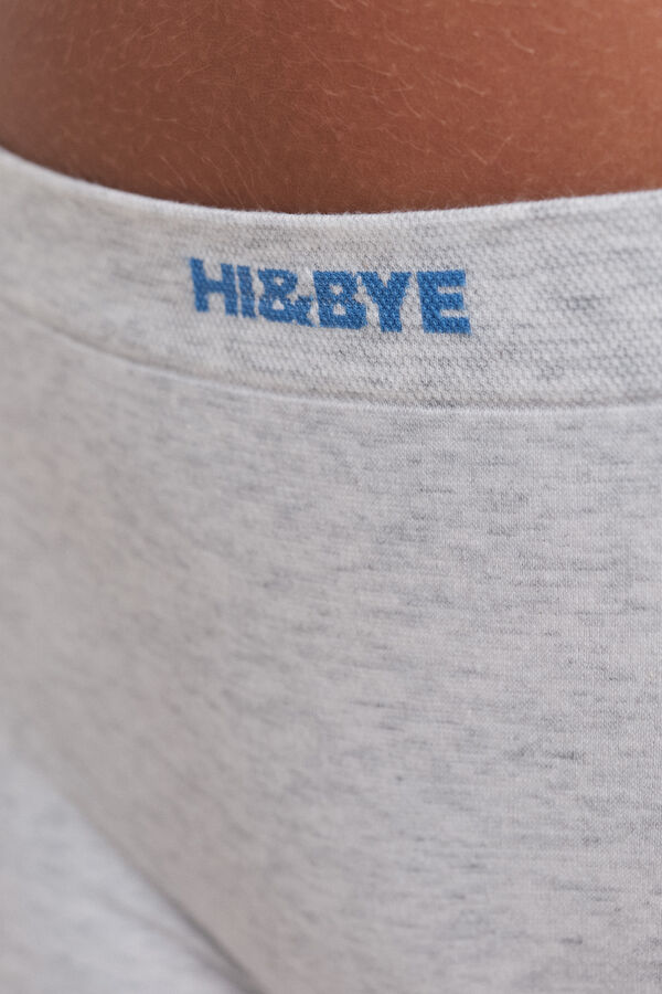 HI&BYE Boxer gris culotte coutures gris