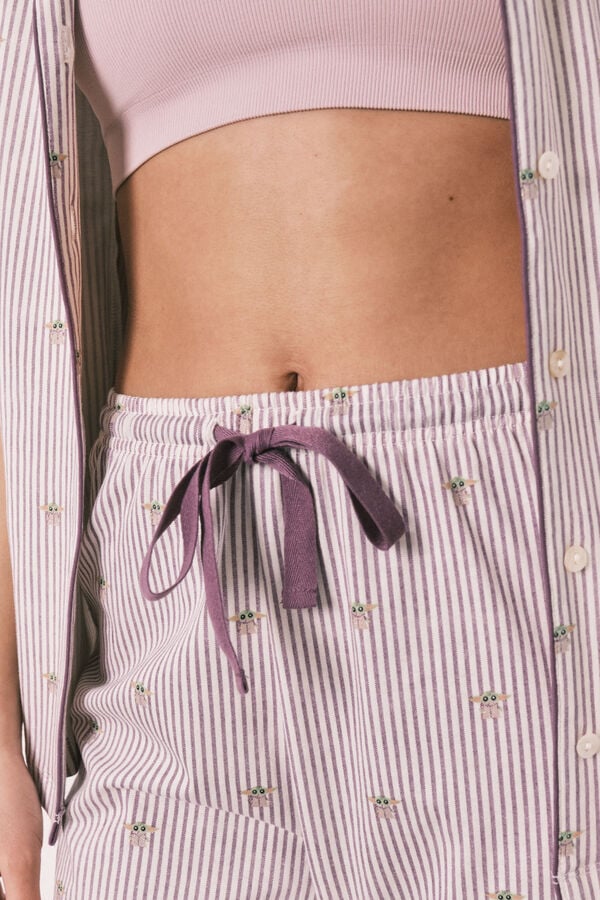 Women'secret Pamučna prugasta ko&scaron;ulja pidžama Grogu Print