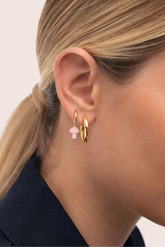 Singularu Pendiente Suelto Aro Seta Rosa Ba&ntilde;o Oro