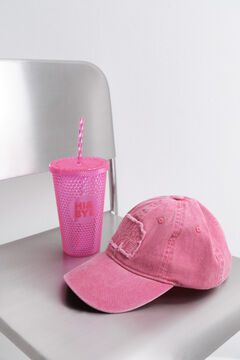 HI&BYE Vaso pl&aacute;stico ca&ntilde;ita integrada vino