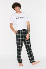 Trendyol Unisex regular fit trouser with multicoloured checkered print  printed