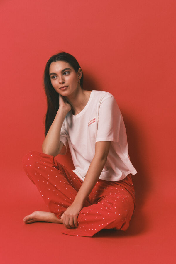 HI&BYE Bela 100% pamučna duga pidžama Bež