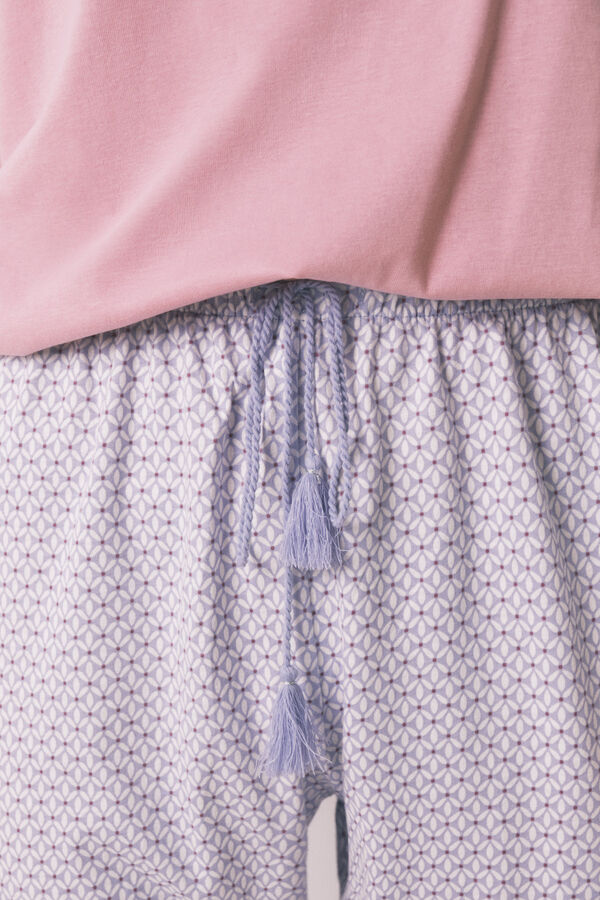 Women'secret Uske pantalone od 100% pamuka sa geometrijskim printom Print