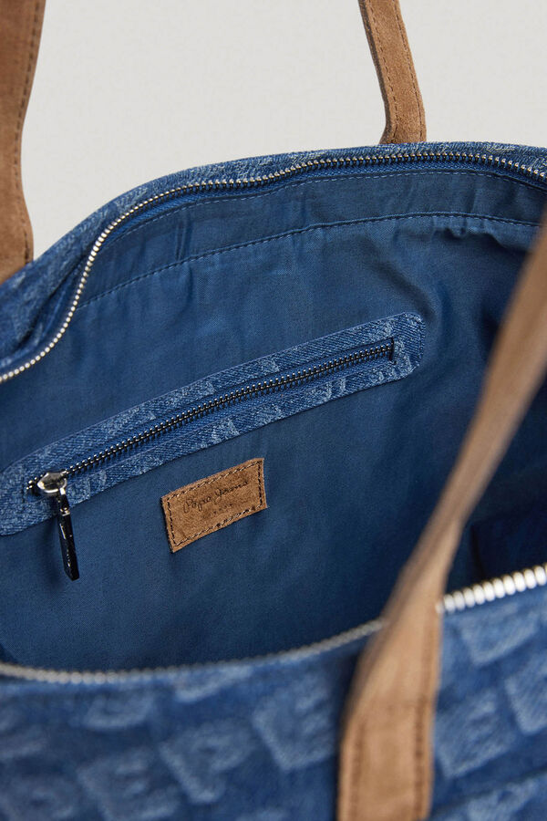 Pepe Jeans Bolso tote denim logo azul