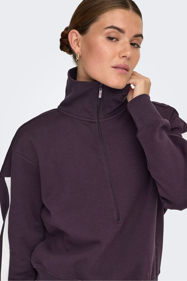 Only Play Sudadera oversized cuello alto morado/lila