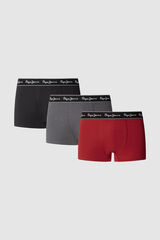 Pepe Jeans Pack 3 boxer lisos logo rojo