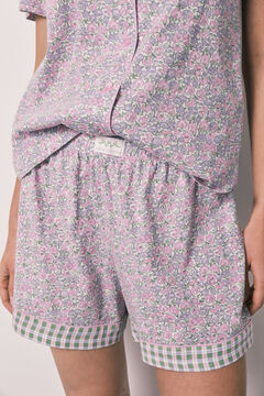 Women'secret Pijama curto camiseiro em algod&atilde;o com florzinhas