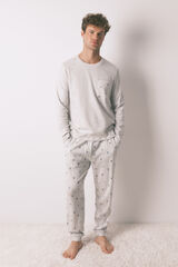 Women'secret Mu&scaron;ka duga pidžama, 100% pamuk, siva, skija&scaron;ka Siva