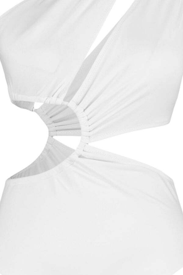 Trendyol Ba&ntilde;ador trikini asim&eacute;trico cut-out marfil