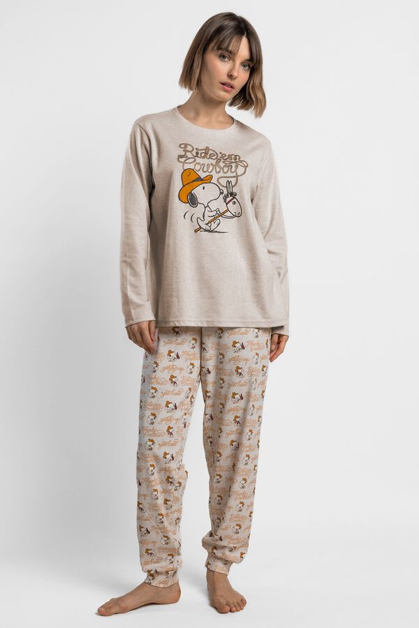 Admas Pijama comprido Peanuts bege