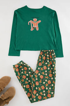 Trendyol Conjunto de pijama de gengibre verde natal